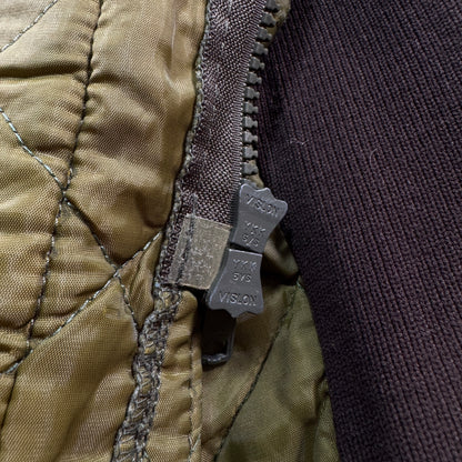 90s Barbour バブアー キルティングベスト オリーブグリーン イングランド製 XL ja-u-2505-020