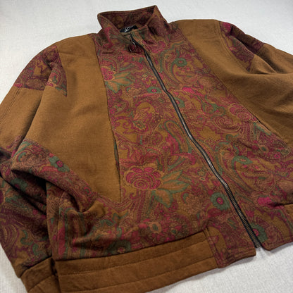 ビンテージ ペイズリー 花柄 ジャケット ブラウン 日本製 ja-u-2505-032