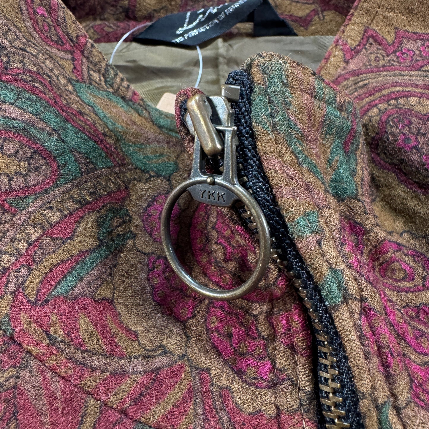 ビンテージ ペイズリー 花柄 ジャケット ブラウン 日本製 ja-u-2505-032