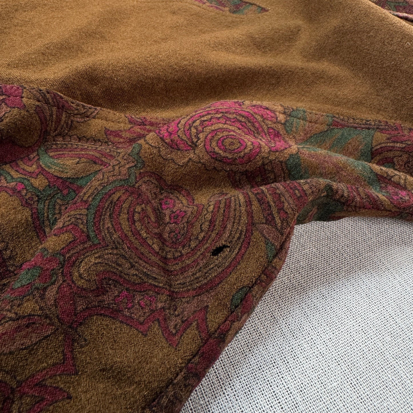 ビンテージ ペイズリー 花柄 ジャケット ブラウン 日本製 ja-u-2505-032