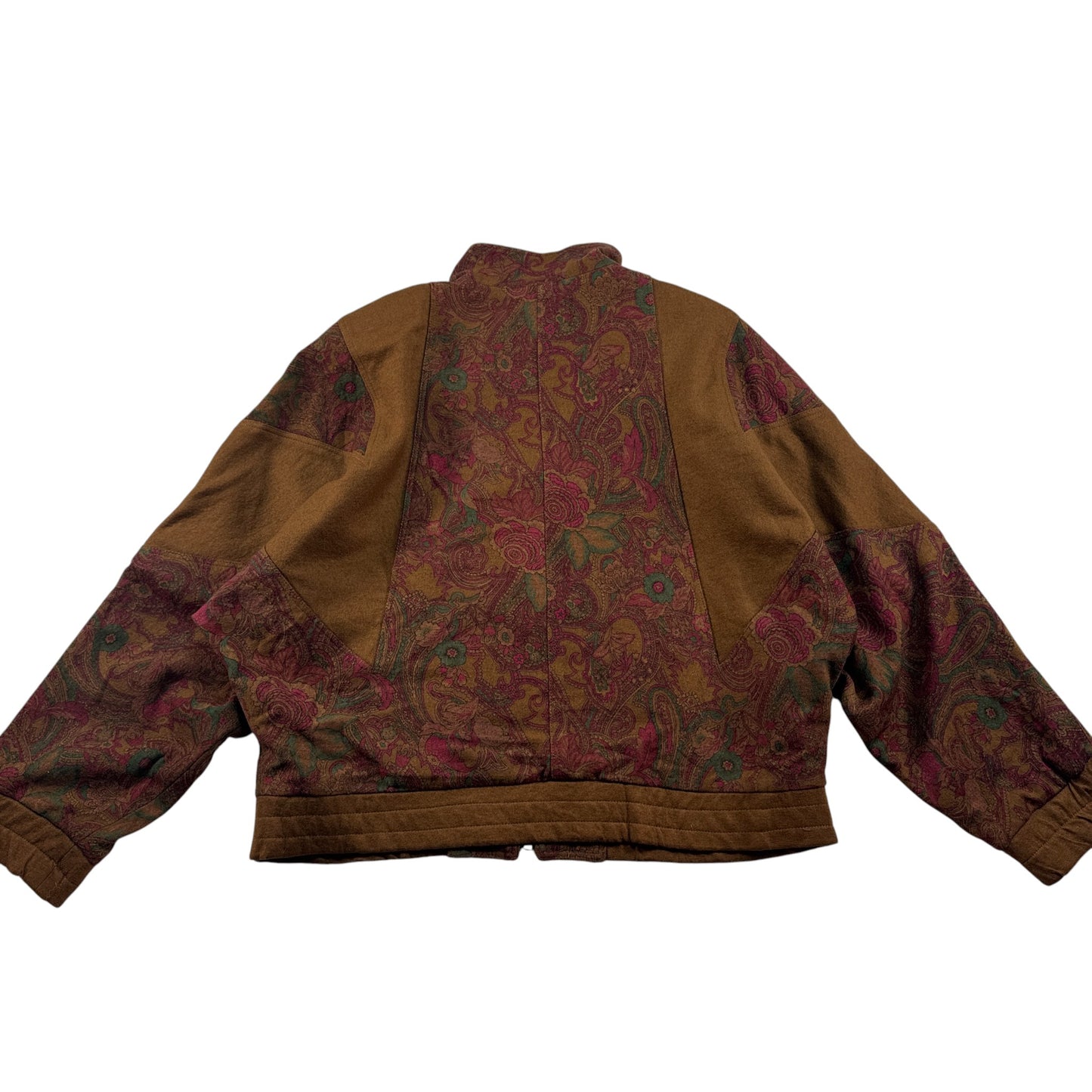 ビンテージ ペイズリー 花柄 ジャケット ブラウン 日本製 ja-u-2505-032
