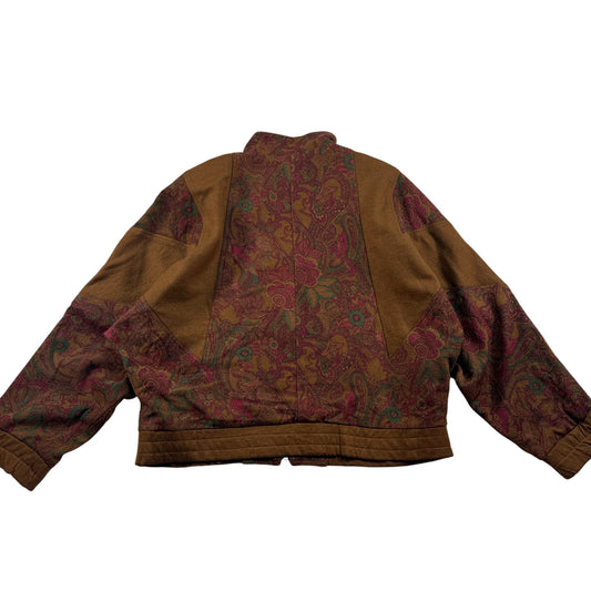 ビンテージ ペイズリー 花柄 ジャケット ブラウン 日本製 ja-u-2505-032