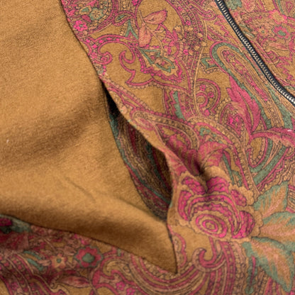 ビンテージ ペイズリー 花柄 ジャケット ブラウン 日本製 ja-u-2505-032