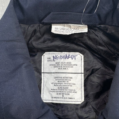 90s U.S.NAVY ユーティリティジャケット ネイビー 米軍 ミリタリー ja-u-2505-033
