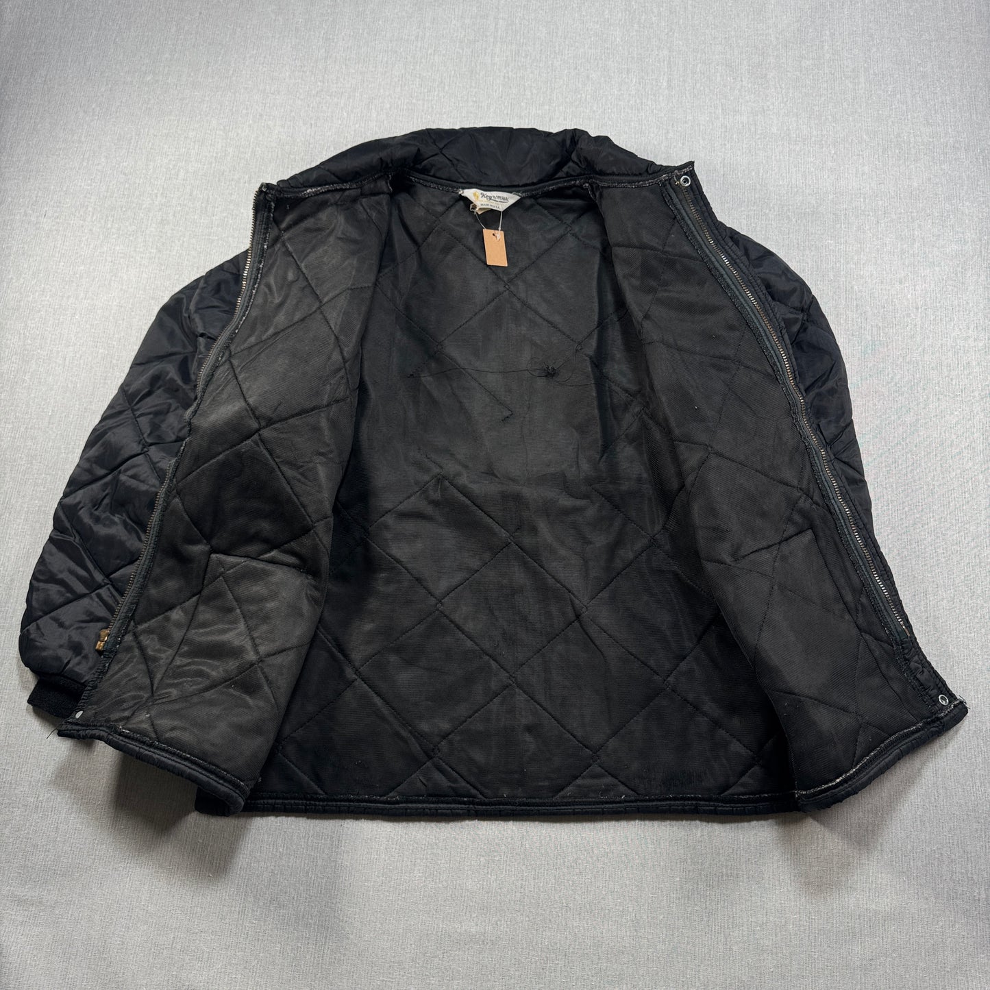 70s 80s キルティング ジャケット key imperial us army ジャケット 黒 ja-u-2505-037