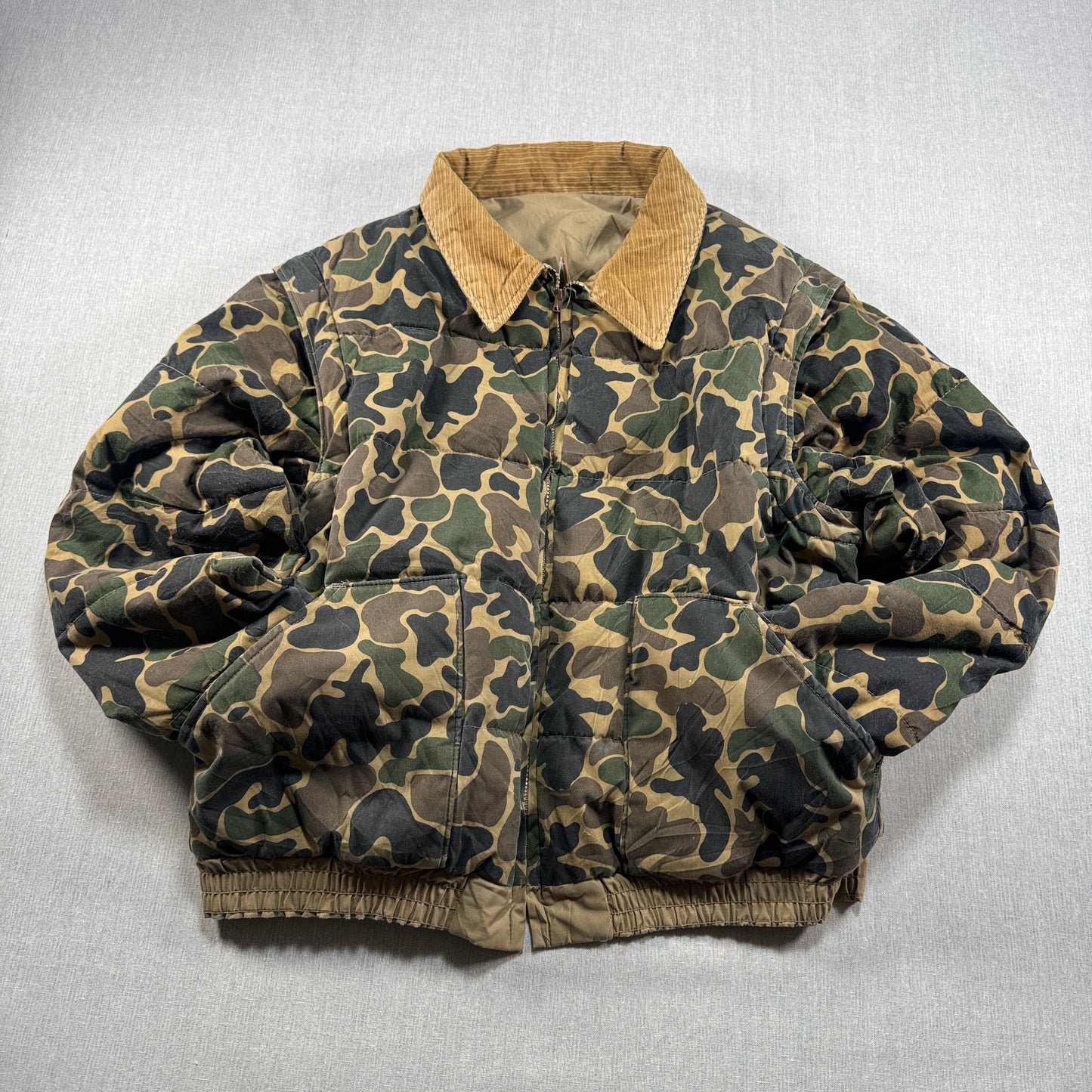 ハンティング ジャケット カモ柄　迷彩 コーデュロイ襟 リバーシブルジャケット ベスト ja-u-2505-052