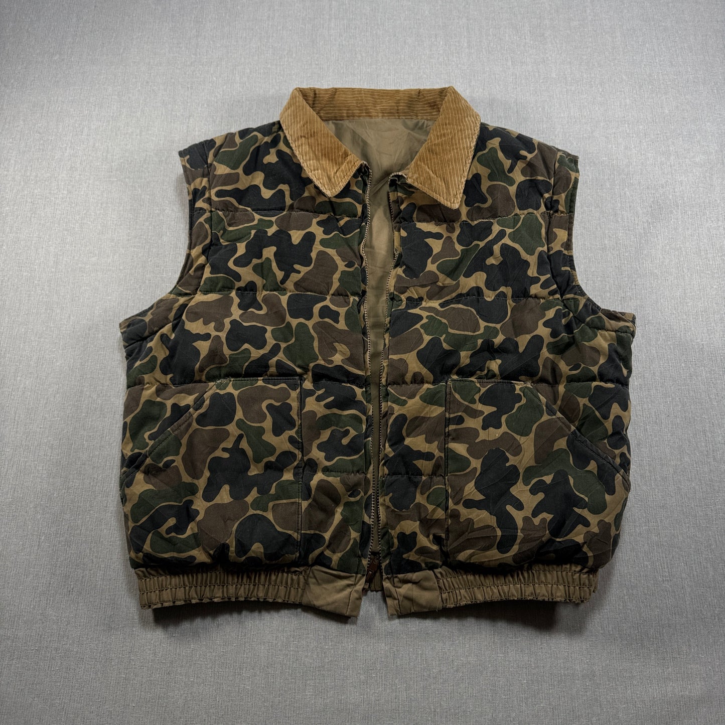 ハンティング ジャケット カモ柄　迷彩 コーデュロイ襟 リバーシブルジャケット ベスト ja-u-2505-052