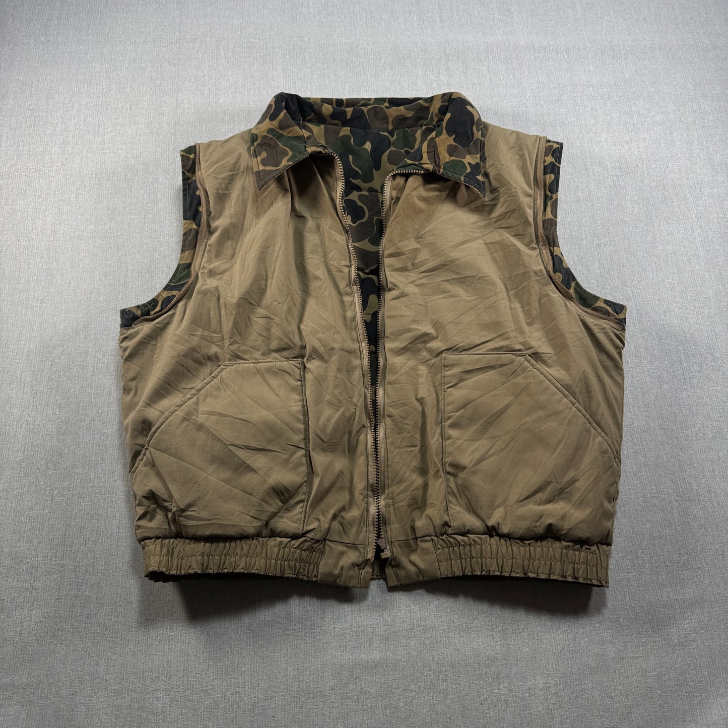 ハンティング ジャケット カモ柄　迷彩 コーデュロイ襟 リバーシブルジャケット ベスト ja-u-2505-052