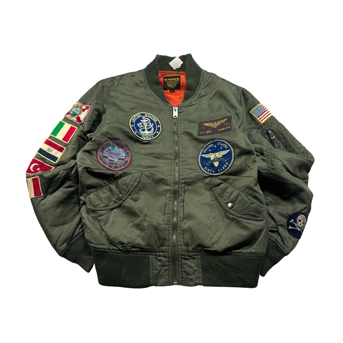 AVIREX MA-1 flight jacket 虎 ワッペン 刺繍　M ja-u-2505-053