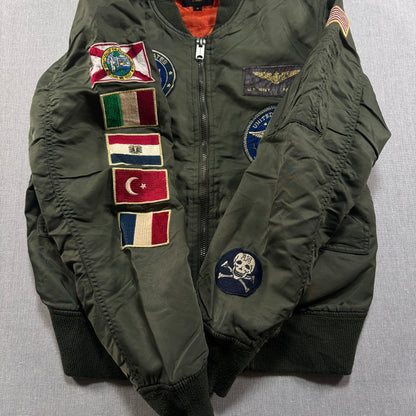 AVIREX MA-1 flight jacket 虎 ワッペン 刺繍　M ja-u-2505-053