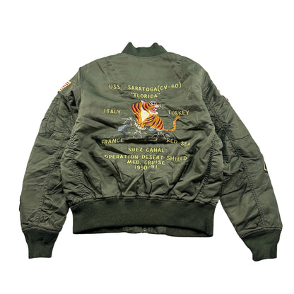 AVIREX MA-1 flight jacket 虎 ワッペン 刺繍　M ja-u-2505-053