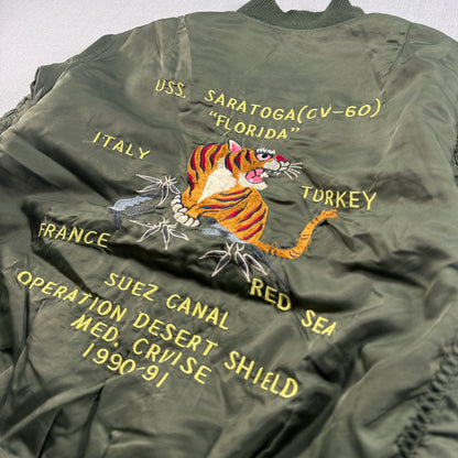 AVIREX MA-1 flight jacket 虎 ワッペン 刺繍　M ja-u-2505-053