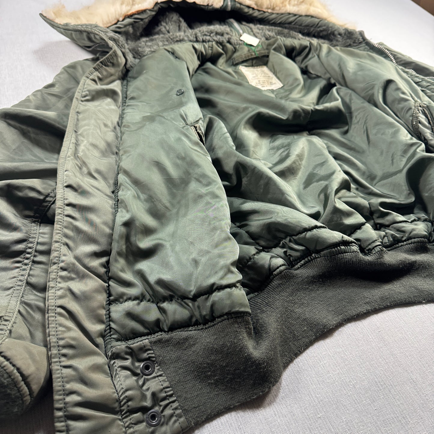 80s 米軍実物 アルファ N-2B フライトジャケット USA製 カーキ IDEAL ja-u-2505-054