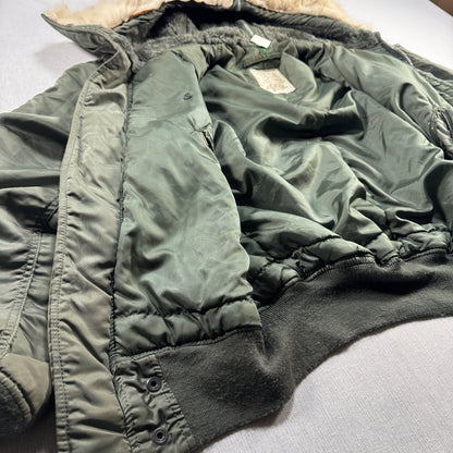 80s 米軍実物 アルファ N-2B フライトジャケット USA製 カーキ IDEAL ja-u-2505-054