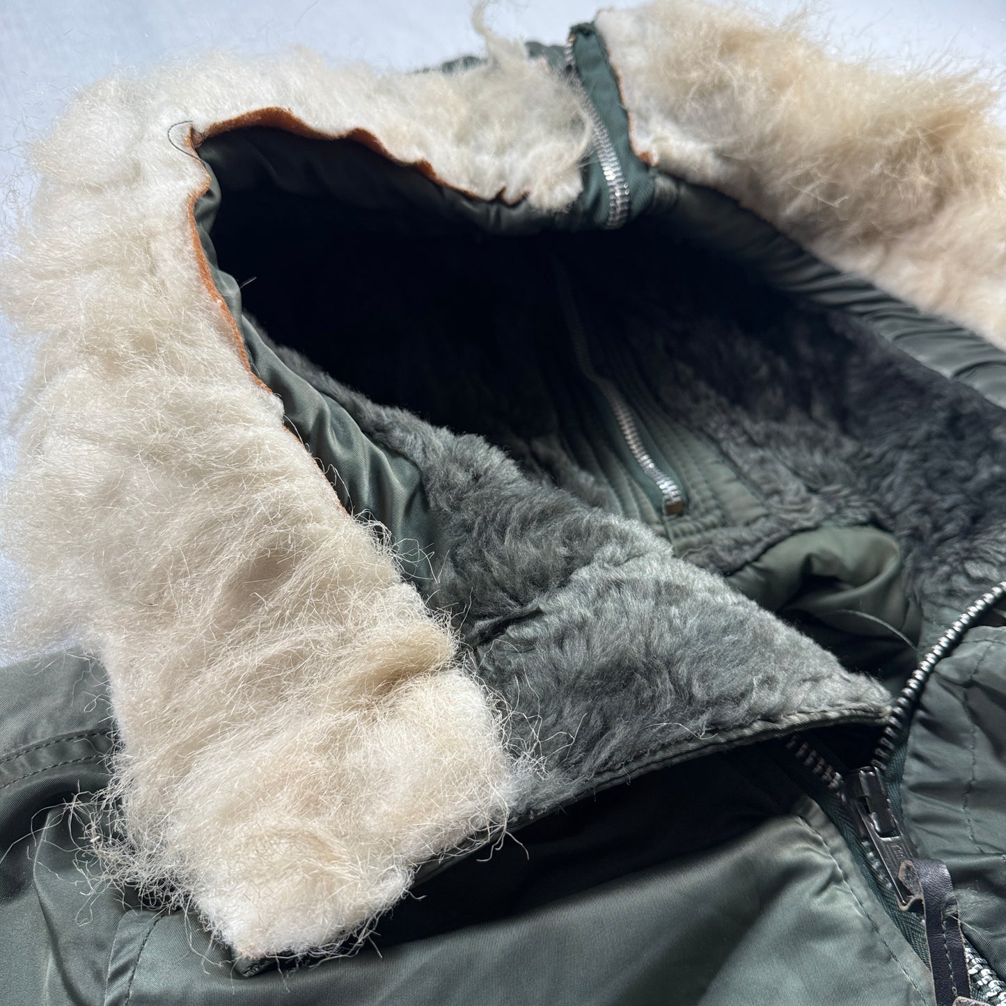 80s 米軍実物 アルファ N-2B フライトジャケット USA製 カーキ IDEAL ja-u-2505-054