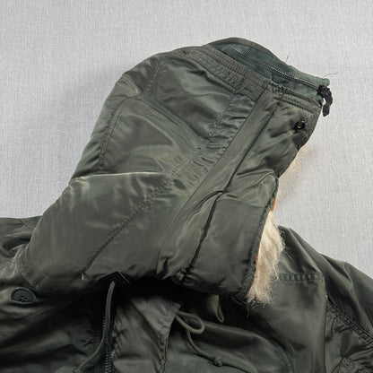 80s 米軍実物 アルファ N-2B フライトジャケット USA製 カーキ IDEAL ja-u-2505-054