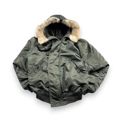 80s 米軍実物 アルファ N-2B フライトジャケット USA製 カーキ IDEAL ja-u-2505-054