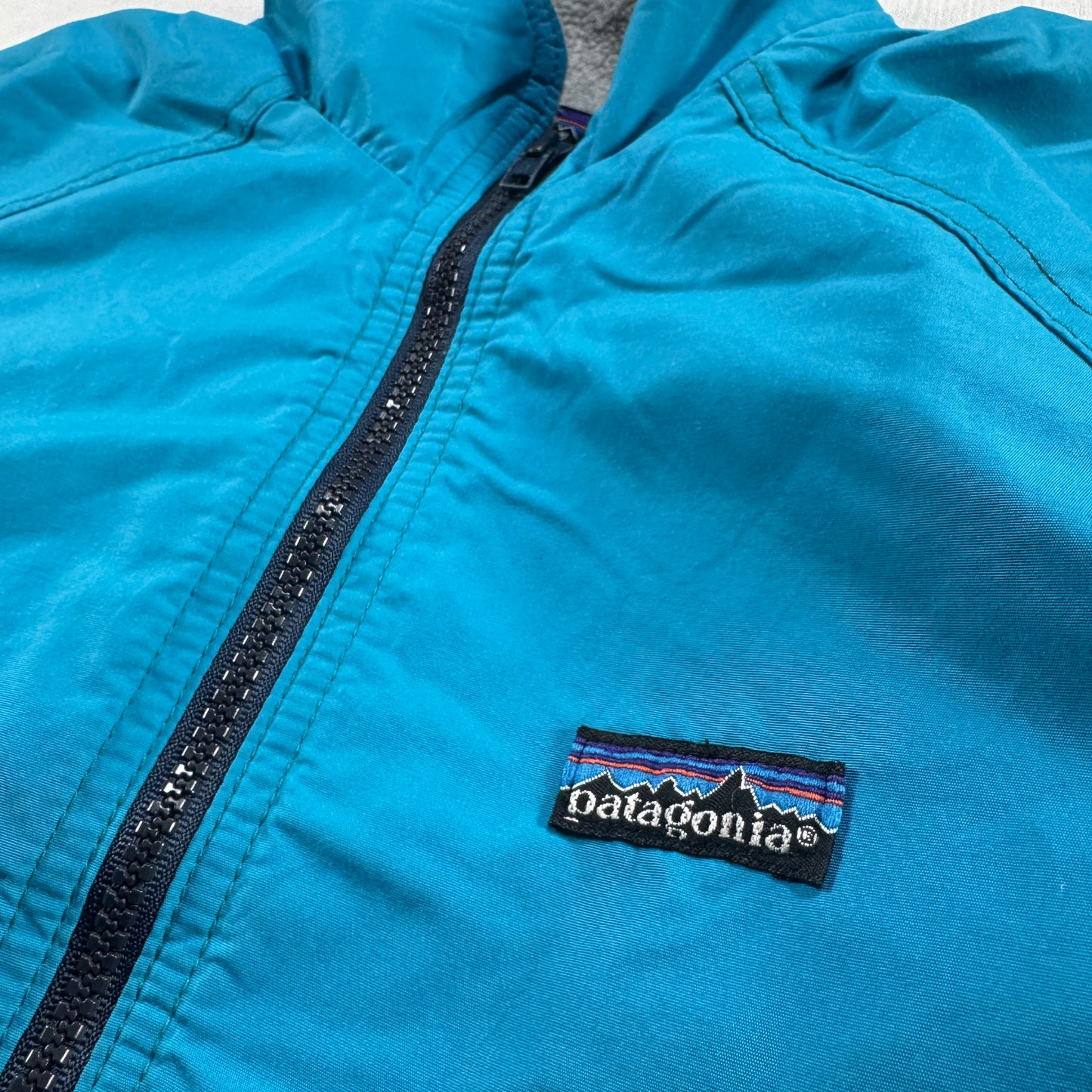 80s USA製 patagonia シェルドシンチラ 三角タグ 水色 ターコイズ ja-u-2505-055