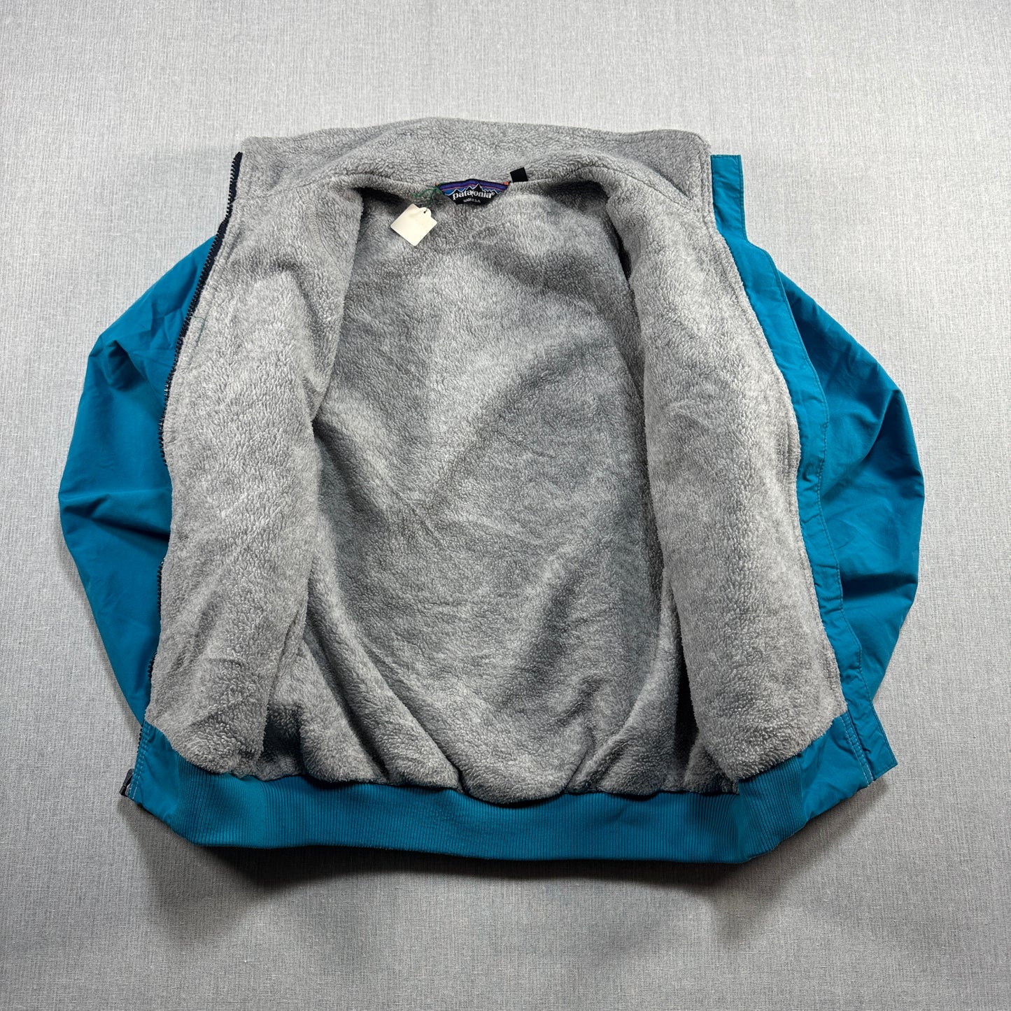 80s USA製 patagonia シェルドシンチラ 三角タグ 水色 ターコイズ ja-u-2505-055