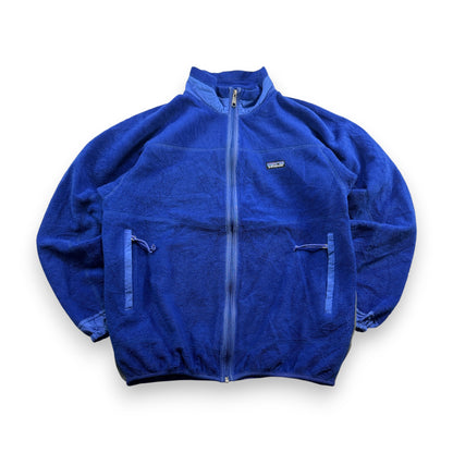 90s USA製 パタゴニア パーシャルエクリプス フルジップフリース L 青 ja-u-2505-057