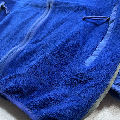 90s USA製 パタゴニア パーシャルエクリプス フルジップフリース L 青 ja-u-2505-057