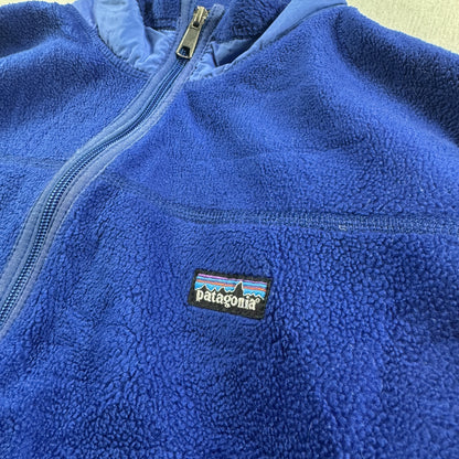90s USA製 パタゴニア パーシャルエクリプス フルジップフリース L 青 ja-u-2505-057