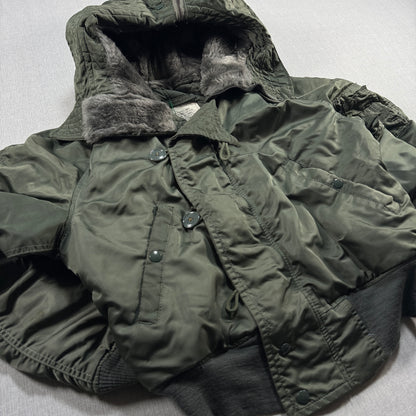 80s 米軍実物 アルファ N-2B フライトジャケット USA製 カーキ SCOVILL ja-u-2505-059
