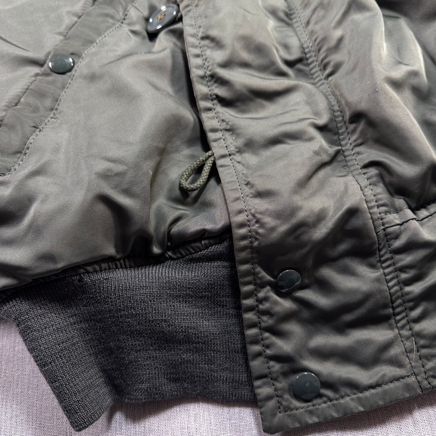 80s 米軍実物 アルファ N-2B フライトジャケット USA製 カーキ SCOVILL ja-u-2505-059