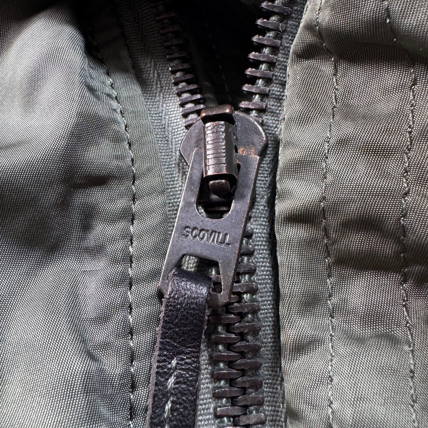 80s 米軍実物 アルファ N-2B フライトジャケット USA製 カーキ SCOVILL ja-u-2505-059