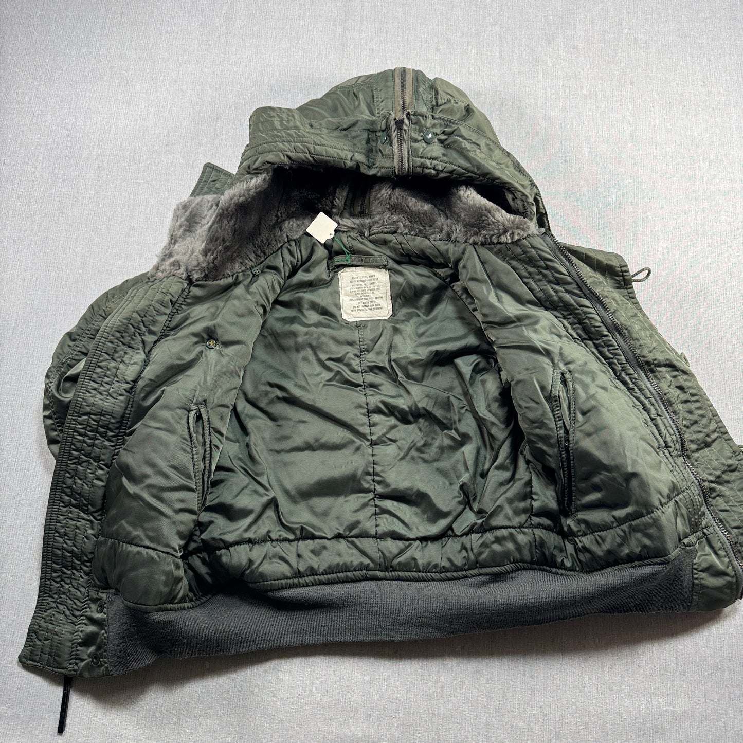 80s 米軍実物 アルファ N-2B フライトジャケット USA製 カーキ SCOVILL ja-u-2505-059