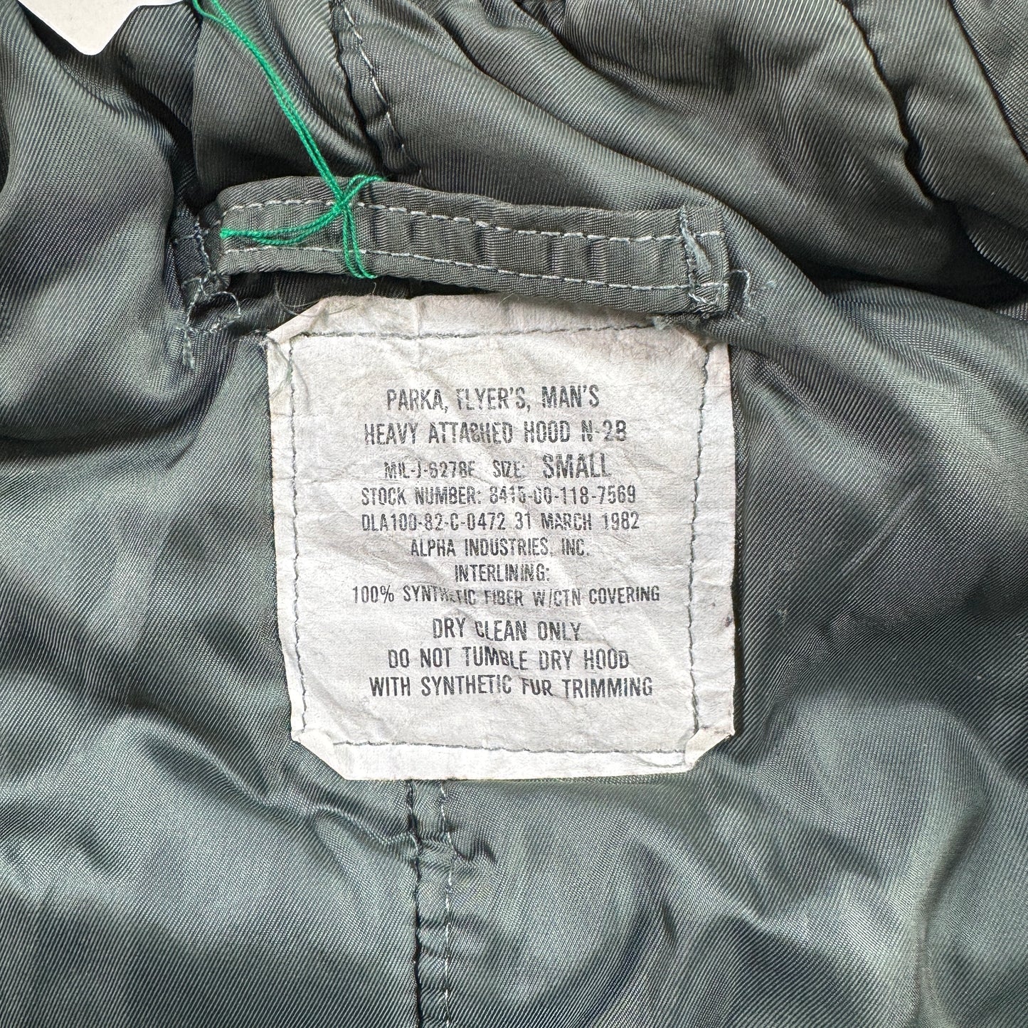 80s 米軍実物 アルファ N-2B フライトジャケット USA製 カーキ SCOVILL ja-u-2505-059