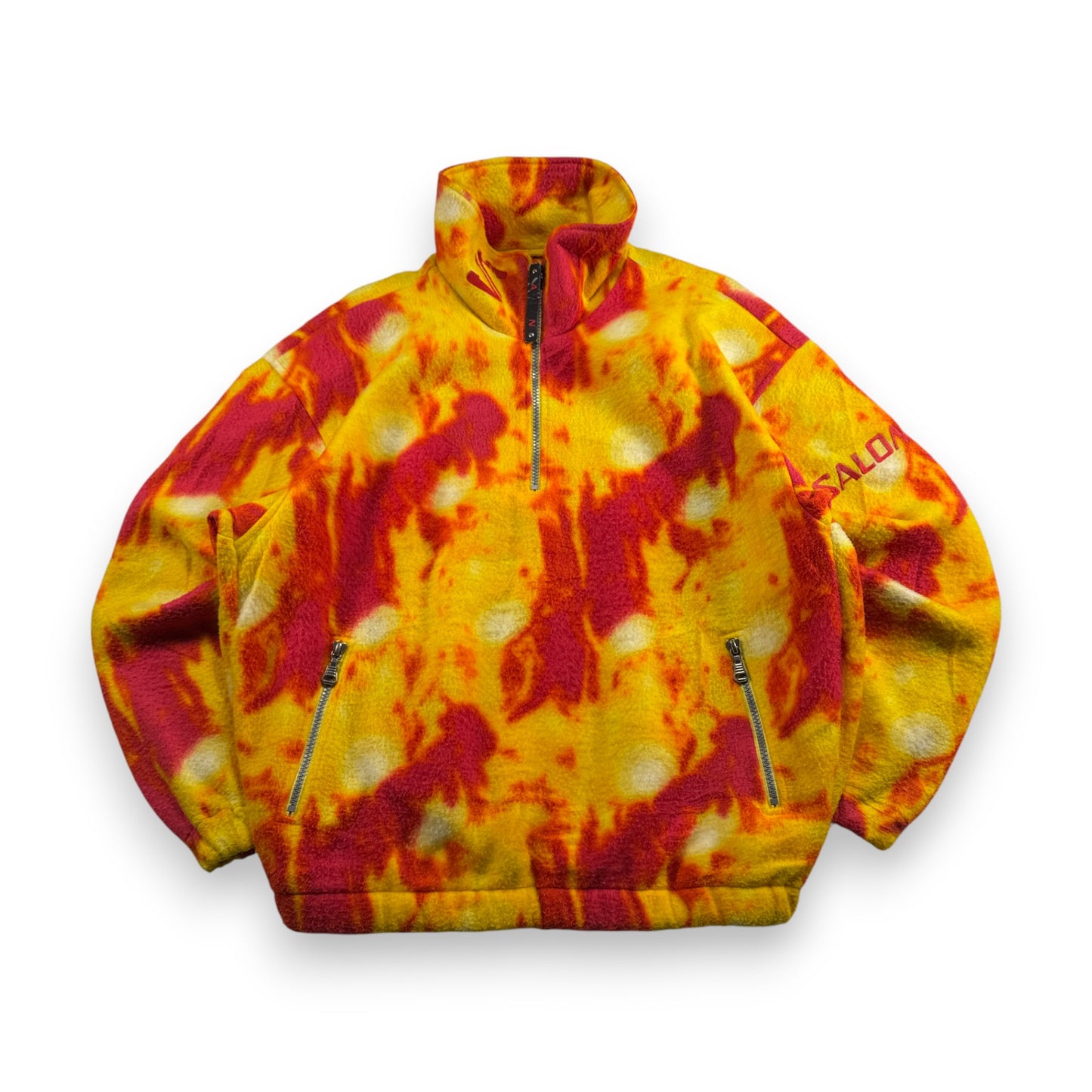 90s salomon サロモン フリース ハーフジップ ビンテージ 黄 赤 ja-u-2505-060