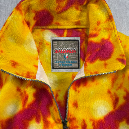 90s salomon サロモン フリース ハーフジップ ビンテージ 黄 赤 ja-u-2505-060