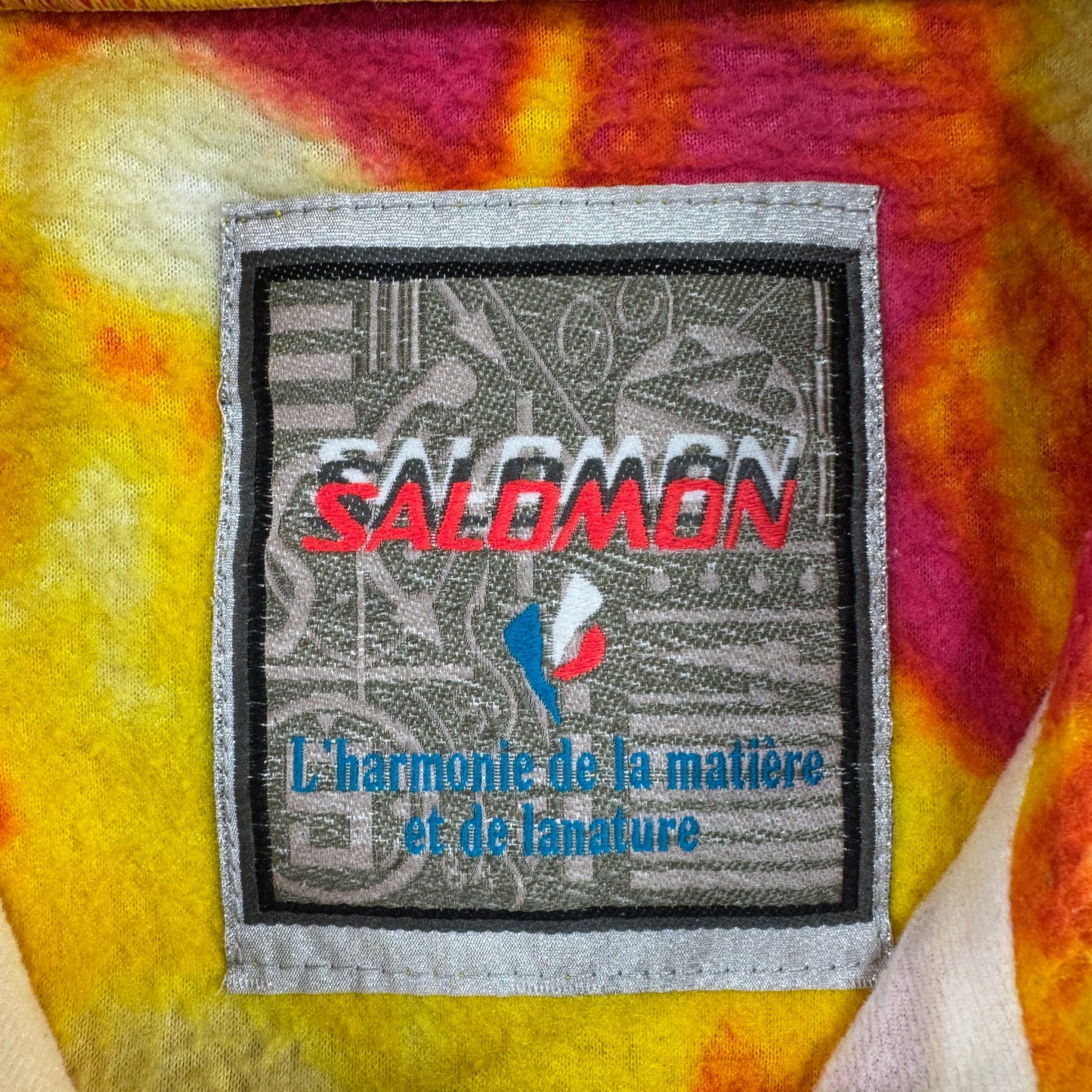 90s salomon サロモン フリース ハーフジップ ビンテージ 黄 赤 ja-u-2505-060