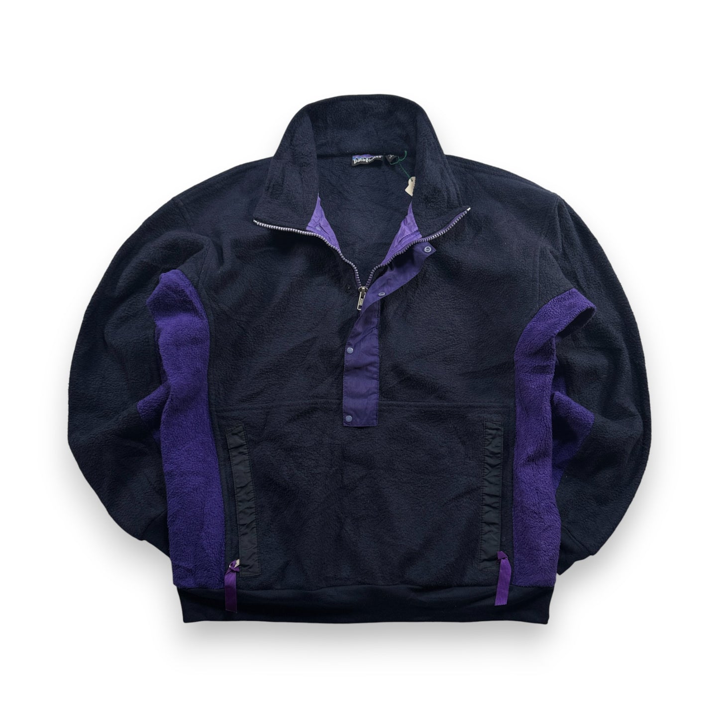 90s パタゴニア USA製 ハーフジップ フリース ネイビー パープル ja-u-2505-063