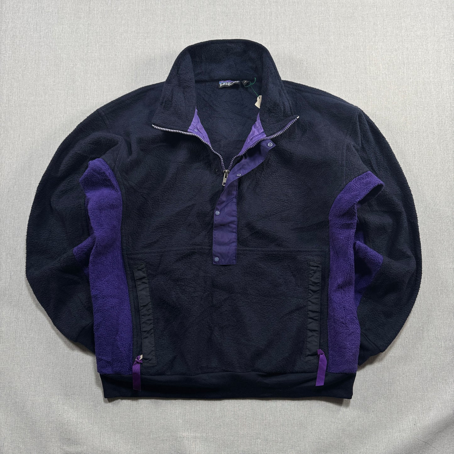 90s パタゴニア USA製 ハーフジップ フリース ネイビー パープル ja-u-2505-063