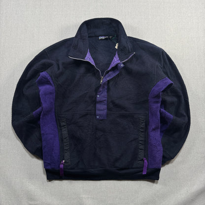 90s パタゴニア USA製 ハーフジップ フリース ネイビー パープル ja-u-2505-063