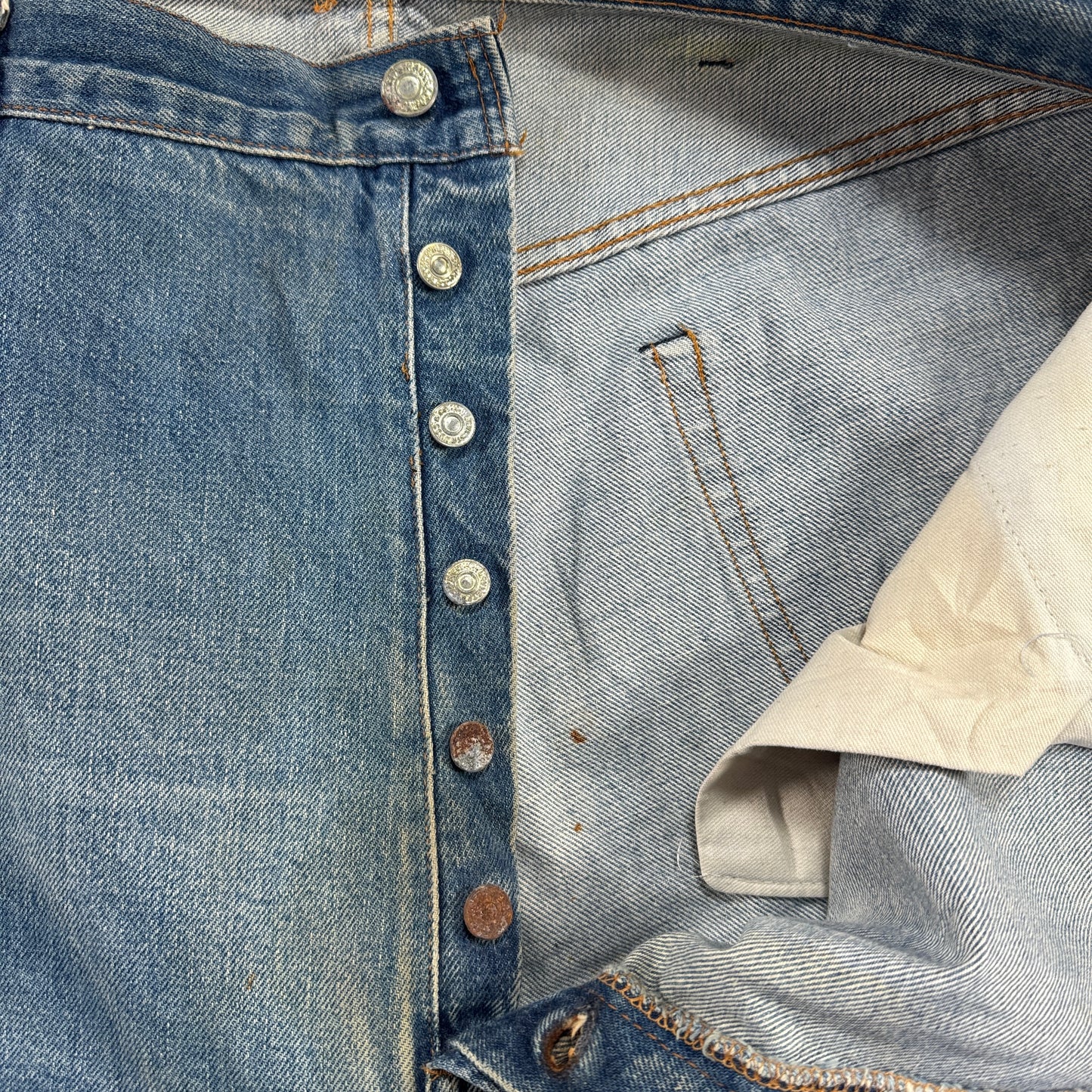70s 66後期 赤耳 リーバイス levi's 501 USA製 ボタン裏6 W46 pa-00026