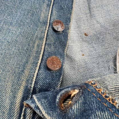 70s 66後期 赤耳 リーバイス levi's 501 USA製 ボタン裏6 W46 pa-00026