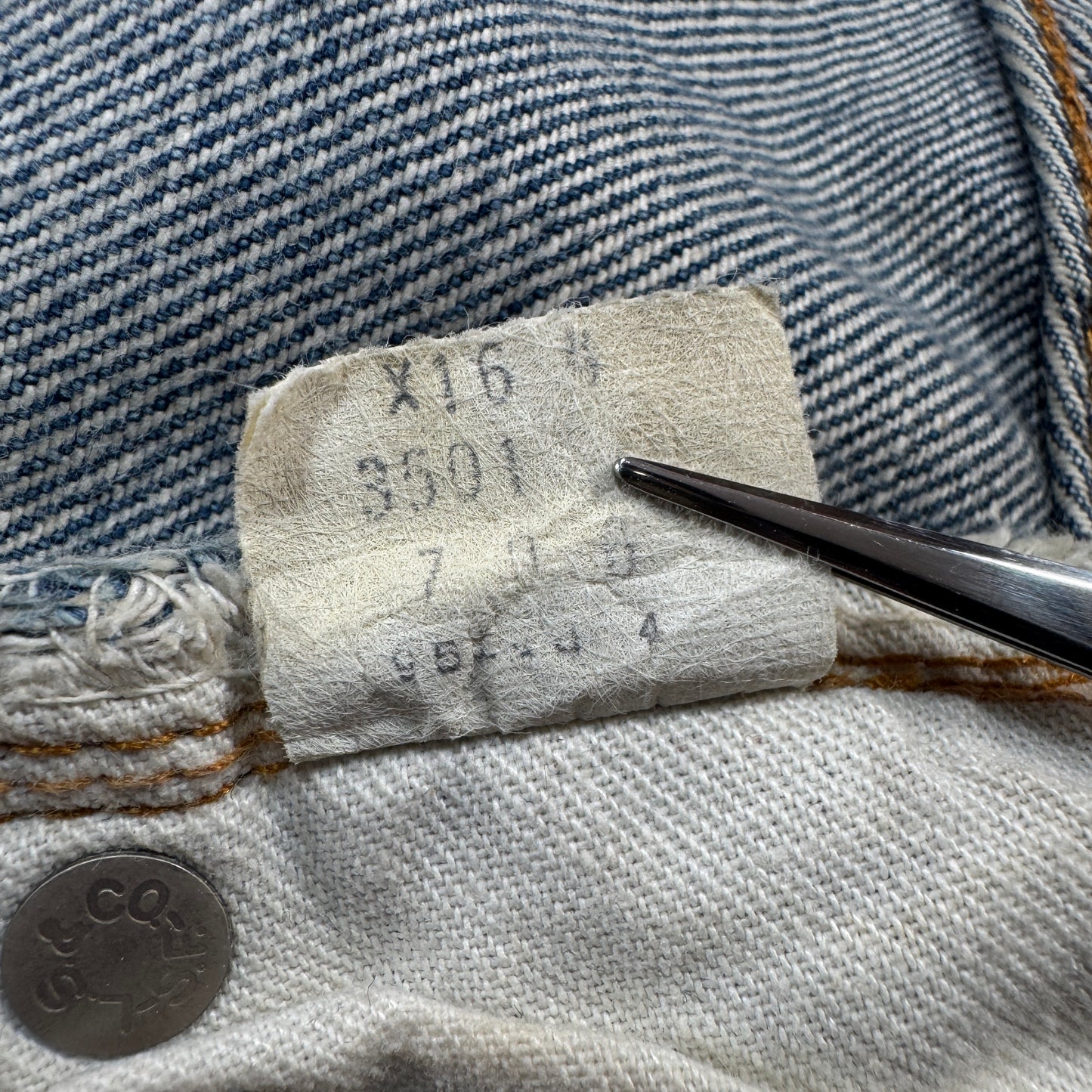 70s 66後期 赤耳 リーバイス levi's 501 USA製 ボタン裏6 W46 pa-00026