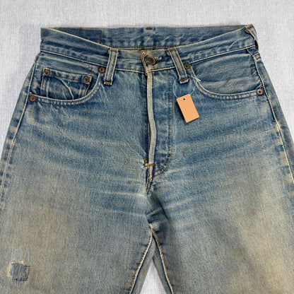 70s 66後期 赤耳 リーバイス levi's 501 USA製 ボタン裏6 w28 pa-00024