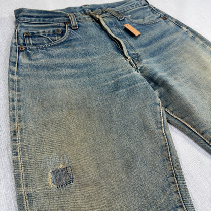 70s 66後期 赤耳 リーバイス levi's 501 USA製 ボタン裏6 w28 pa-00024