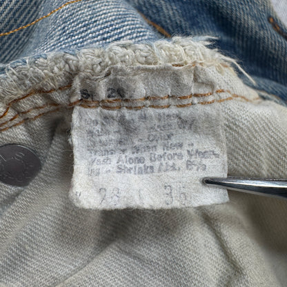 70s 66後期 赤耳 リーバイス levi's 501 USA製 ボタン裏6 w28 pa-00024