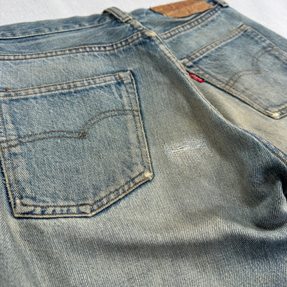 70s 66後期 赤耳 リーバイス levi's 501 USA製 ボタン裏6 w28 pa-00024