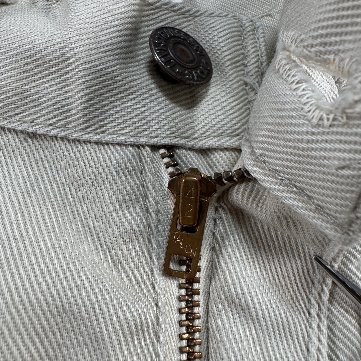 60s 70s levisスタプレ bigE ボタン裏M オフホワイト pa-00014