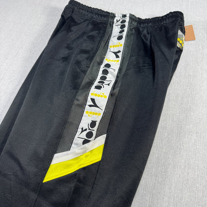 90s diadora ディアドラ トラックパンツ ブラック M ロベルトバッジョ y2k pa-00003