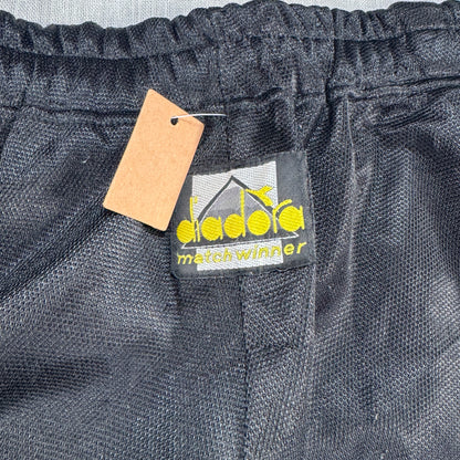 90s diadora ディアドラ トラックパンツ ブラック M ロベルトバッジョ y2k pa-00003