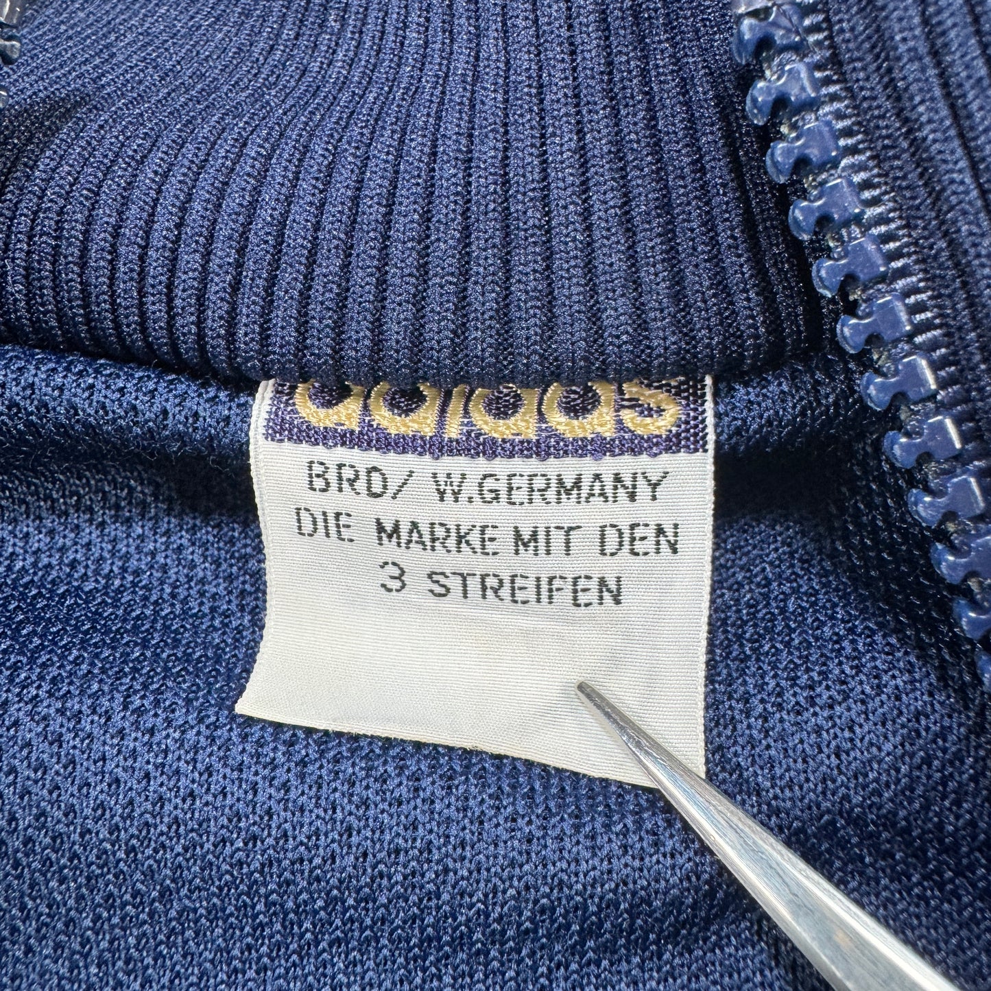 80s 西ドイツ製 アディダス adidas トラックジャケット TECHNO ネイビー L ad-u-2505-066