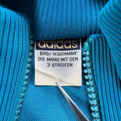 80s アディダス adidas トラックジャケット ターコイズ イエロー L 西ドイツ製 ad-u-2505-060