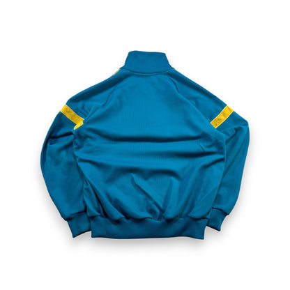 80s アディダス adidas トラックジャケット ターコイズ イエロー L 西ドイツ製 ad-u-2505-060